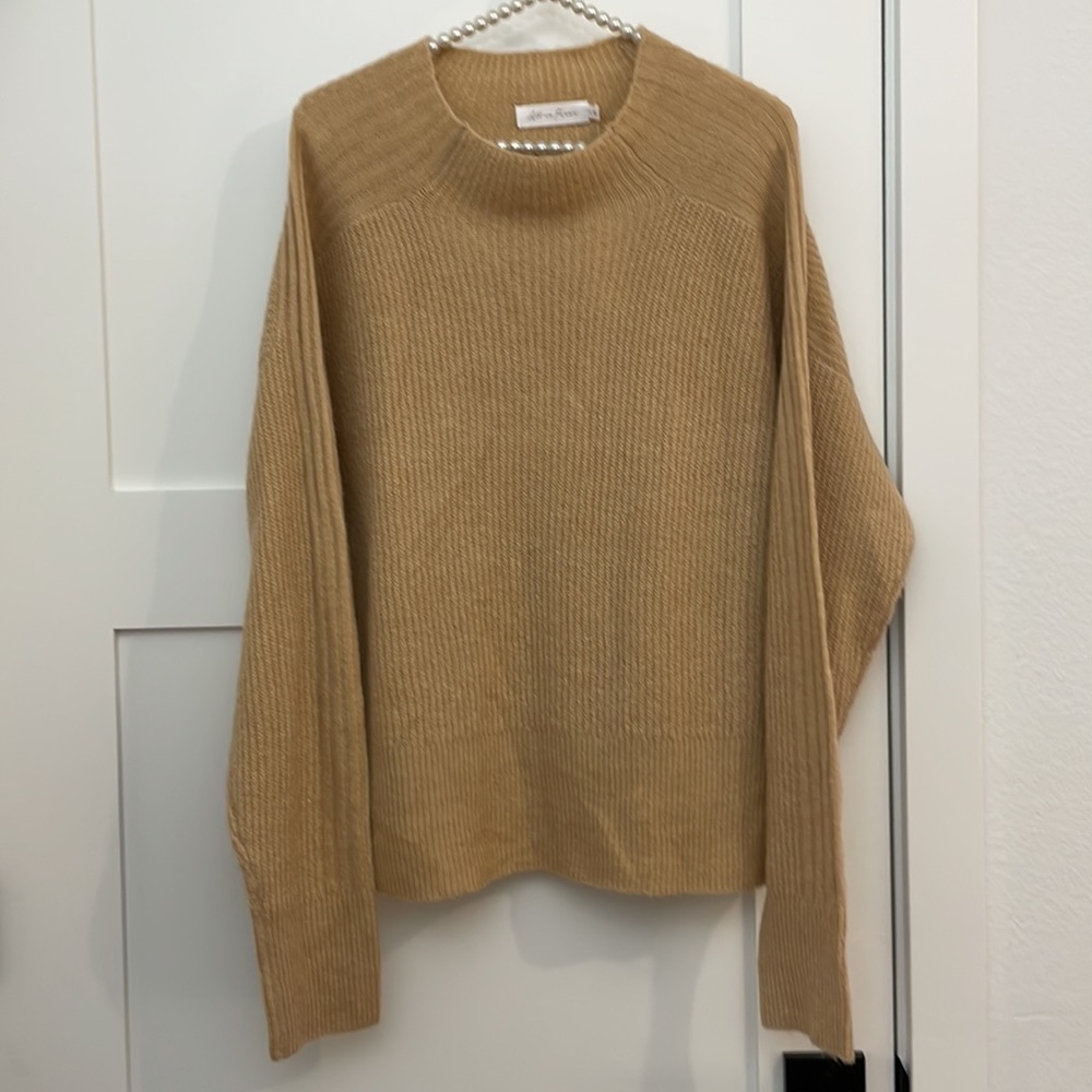 ALL IN FAVOR Funnel Neck Sweater tan/light brown/rich cream